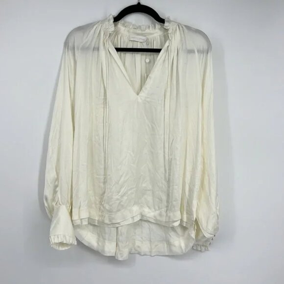 JONATHAN SIMKHAI STANDARD Ruched Front Top In Ecru - Picture 5 of 10